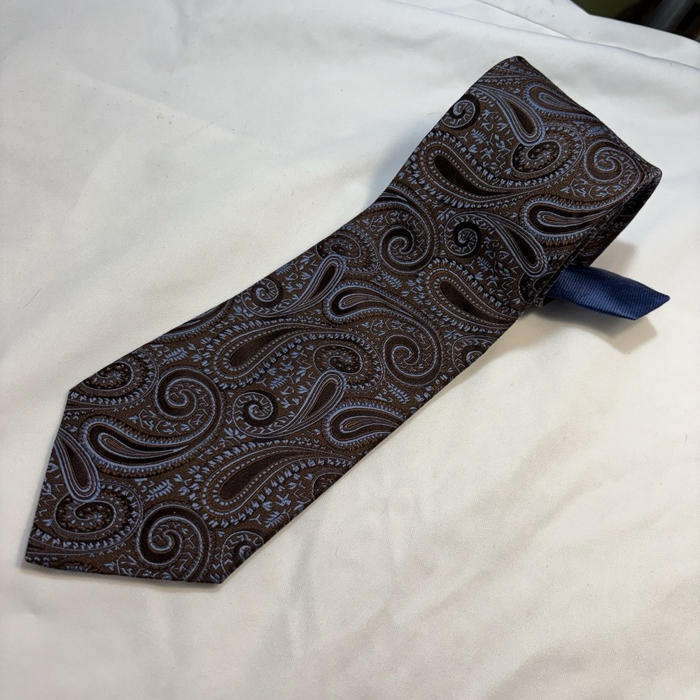 Tommy Hilfiger Mens Tie Blue Paisley Silk Classic Designer One Size‎